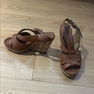 Chloe Tan Wedge Sandals